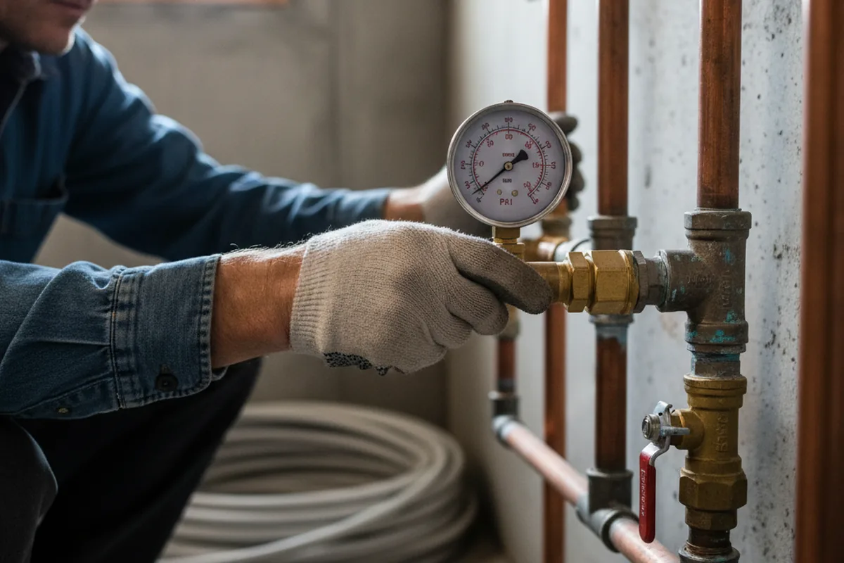 Pressure testing a repaired line during Water Line Repair in Rancho Palos Verdes